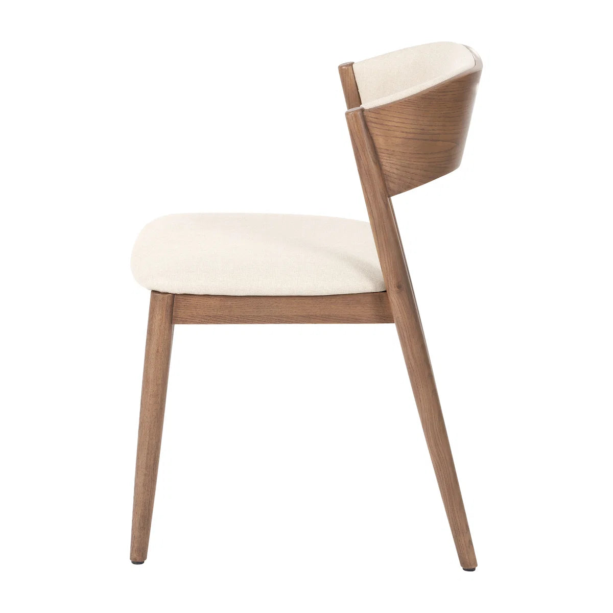Pacific Lifestyle Alvar Natural Linen and Dark Ash Wood Curved Back Dining Chair
