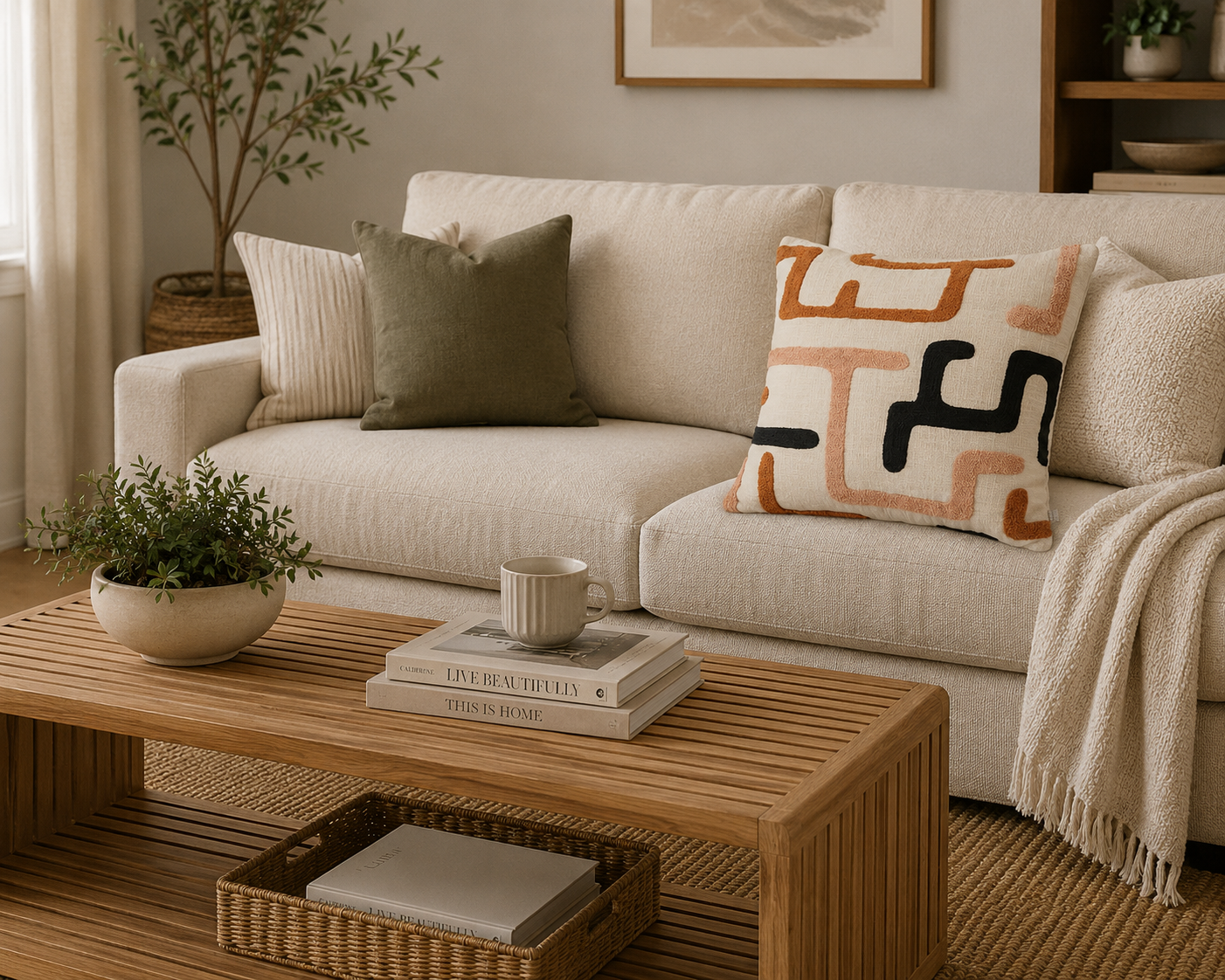 Gallery Direct Arul Embroidered Cushion Nutmeg