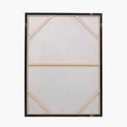 Pacific Lifestyle Gold and Blue Tone Abstract Canvas with Black Frame