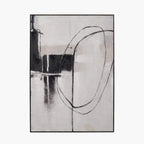 Pacific Lifestyle Monochrome Abstract Canvas with Black Frame