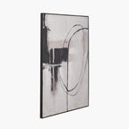 Pacific Lifestyle Monochrome Abstract Canvas with Black Frame