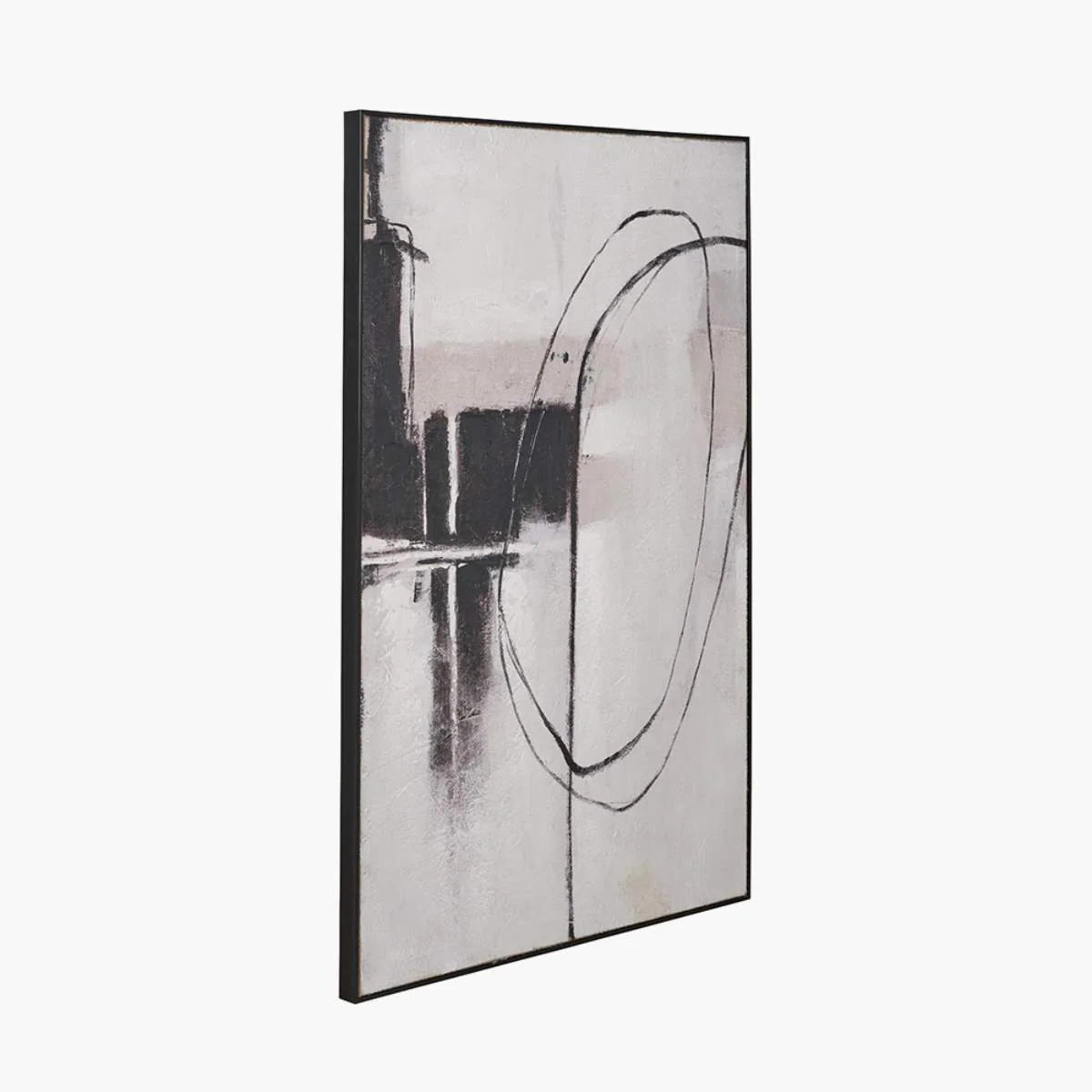Pacific Lifestyle Monochrome Abstract Canvas with Black Frame