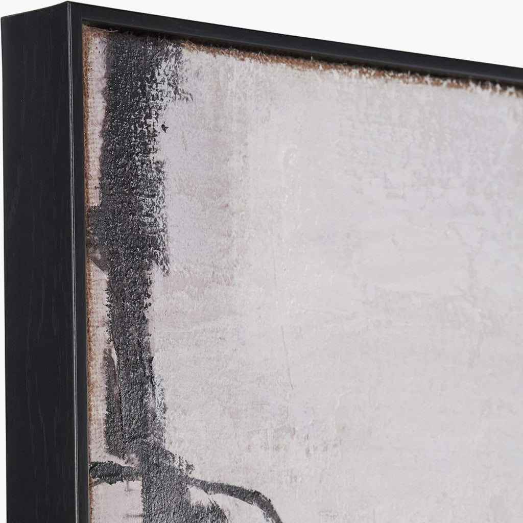 Pacific Lifestyle Monochrome Abstract Canvas with Black Frame