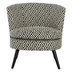 Beaumonde Home Marylebone Black And Beige Fret Round Armchair