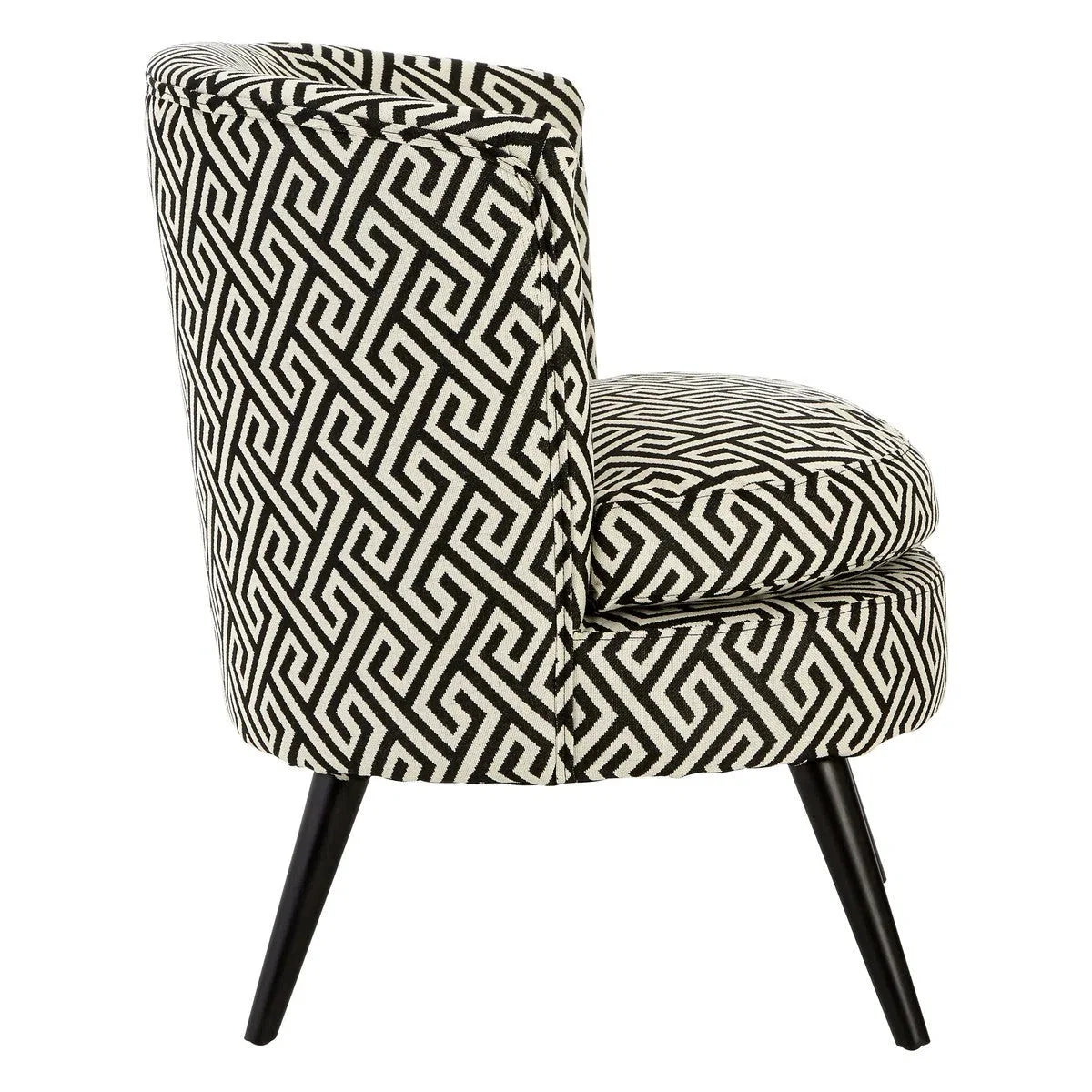 Beaumonde Home Marylebone Black And Beige Fret Round Armchair