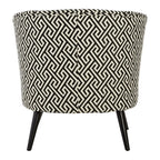Beaumonde Home Marylebone Black And Beige Fret Round Armchair