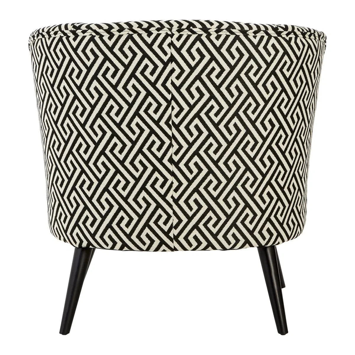 Beaumonde Home Marylebone Black And Beige Fret Round Armchair