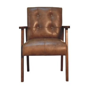 Buffalo Leather Chair In Olive Or Brown