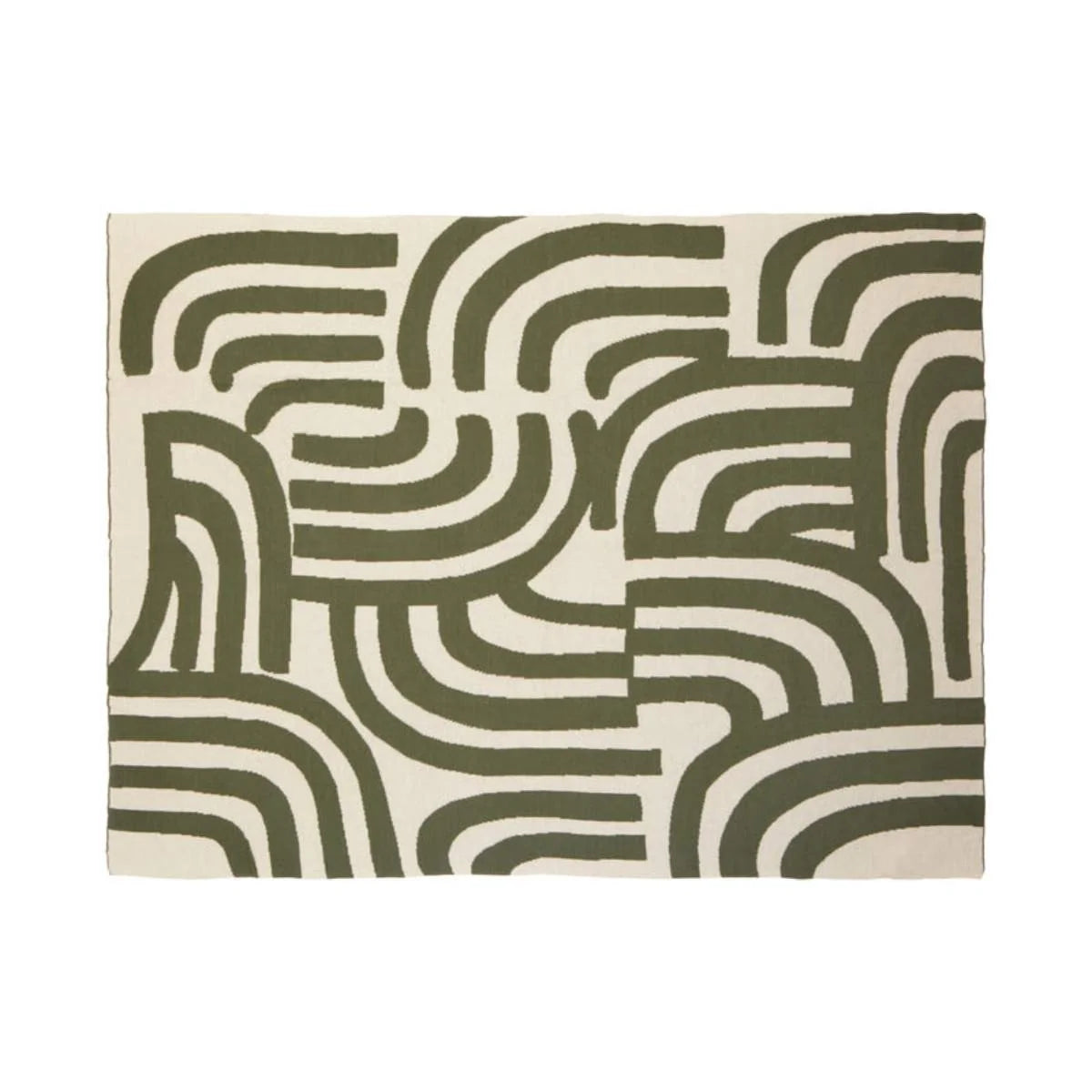 Beaumonde Home Bosie Ozella Natural And Green Throw