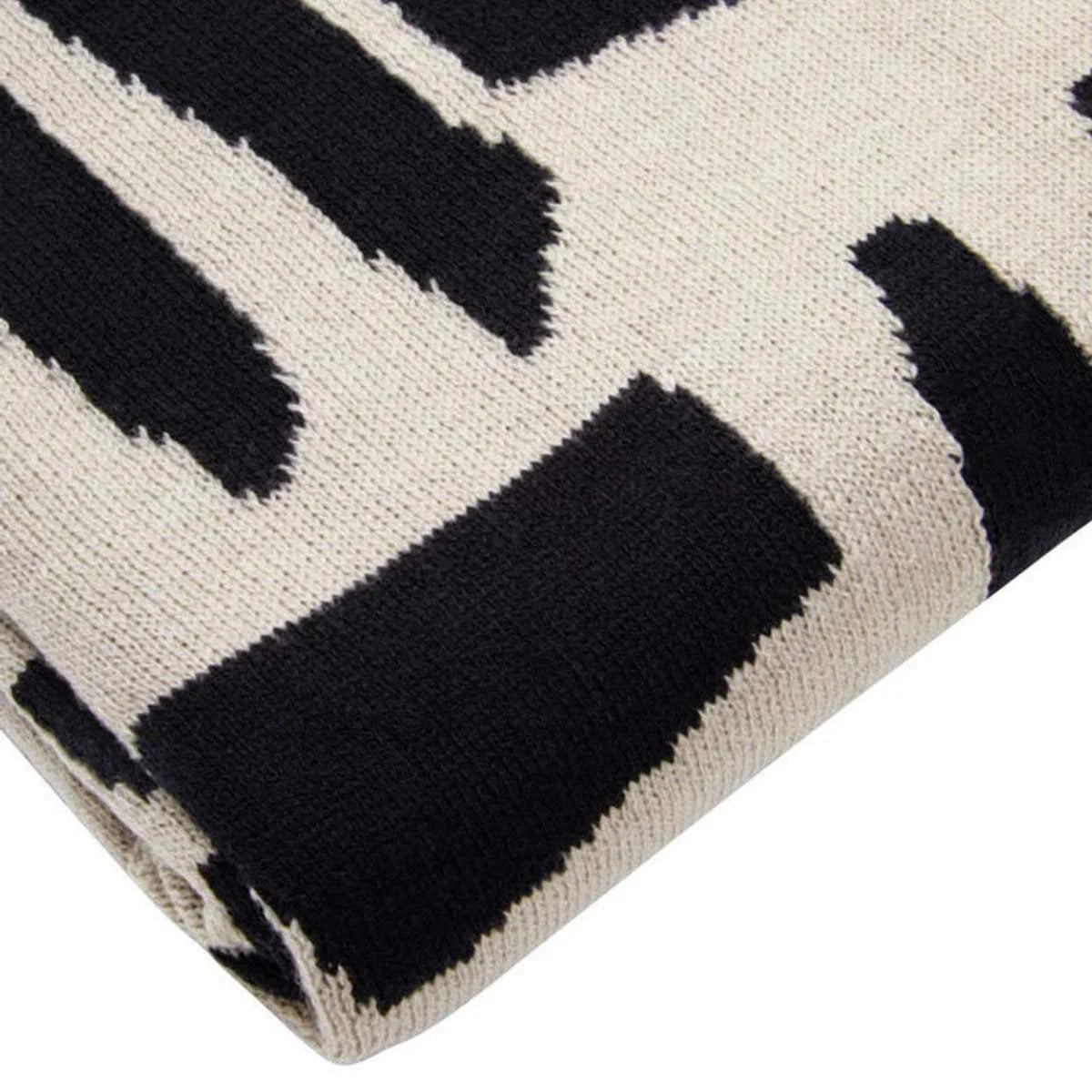 Beaumonde Home Bosie Ozella Natural And Black Throw