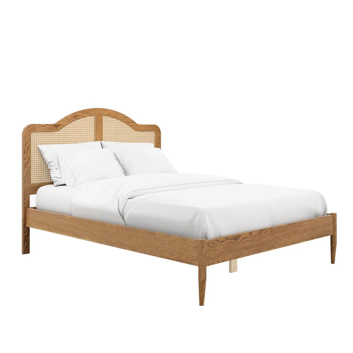 HO+ME Florian Double Bed In Smoked Wood