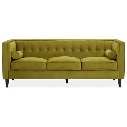 Beaumonde Home Helios Olive Velvet Sofa