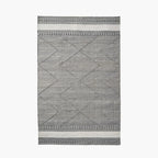 Pacific Lifestyle Indoor Outdoor Grey and White Plaited Stripe Design Rug