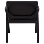 Beaumonde Home Buffer Black Leather Armchair With Wood Frame
