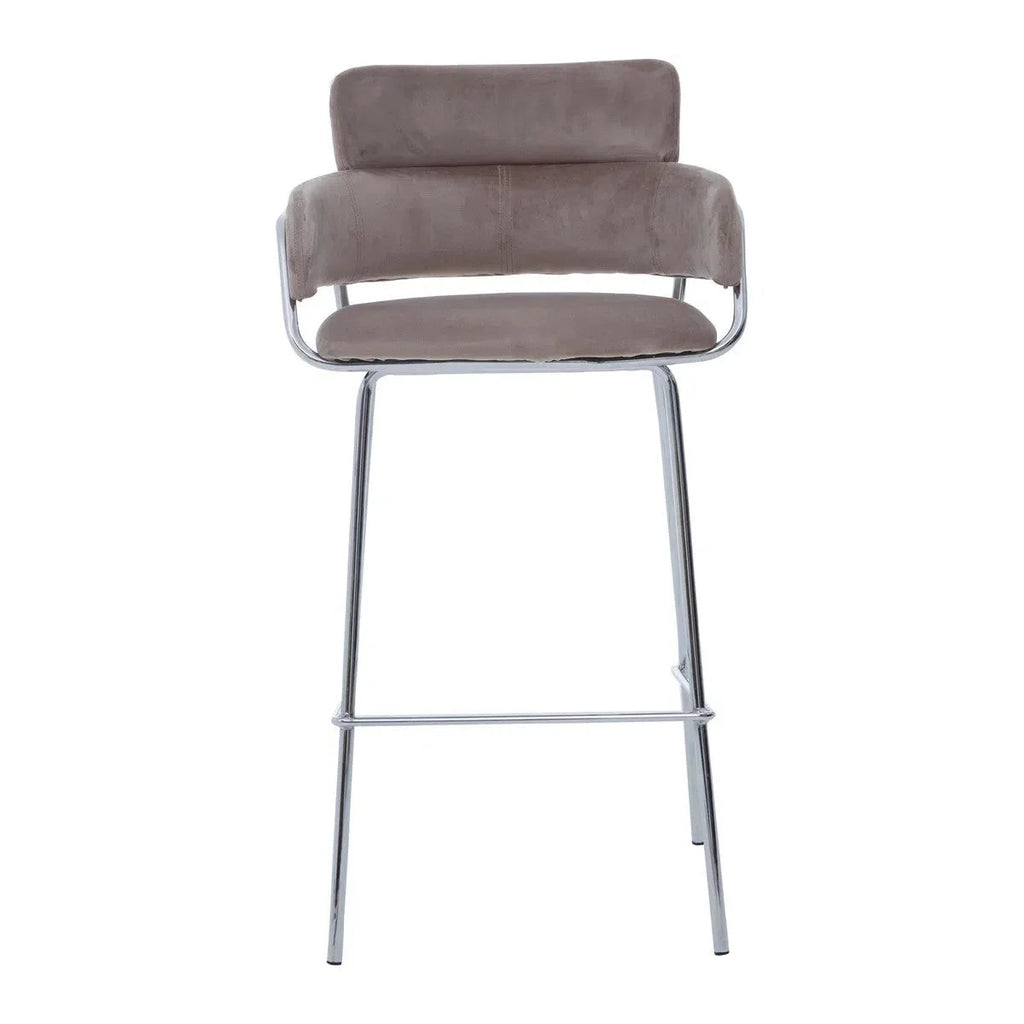 Beaumonde Home Tammin Mocha Velvet Bar Stool