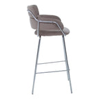 Beaumonde Home Tammin Mocha Velvet Bar Stool