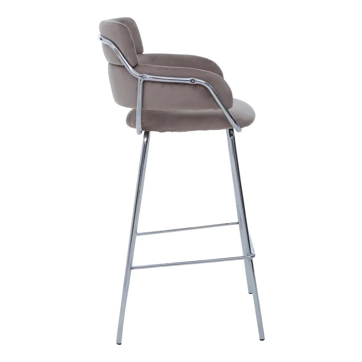 Beaumonde Home Tammin Mocha Velvet Bar Stool