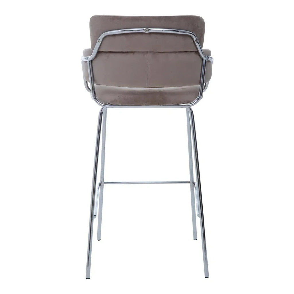 Beaumonde Home Tammin Mocha Velvet Bar Stool
