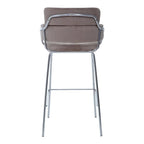 Beaumonde Home Tammin Mocha Velvet Bar Stool