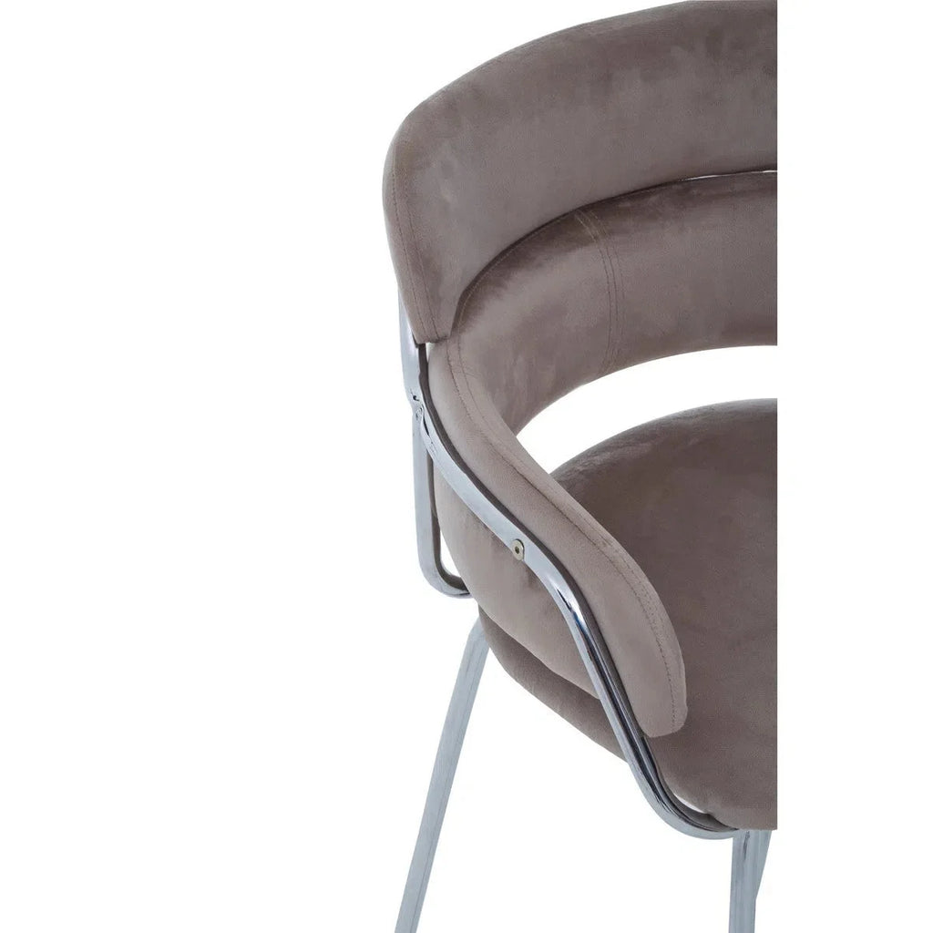 Beaumonde Home Tammin Mocha Velvet Bar Stool