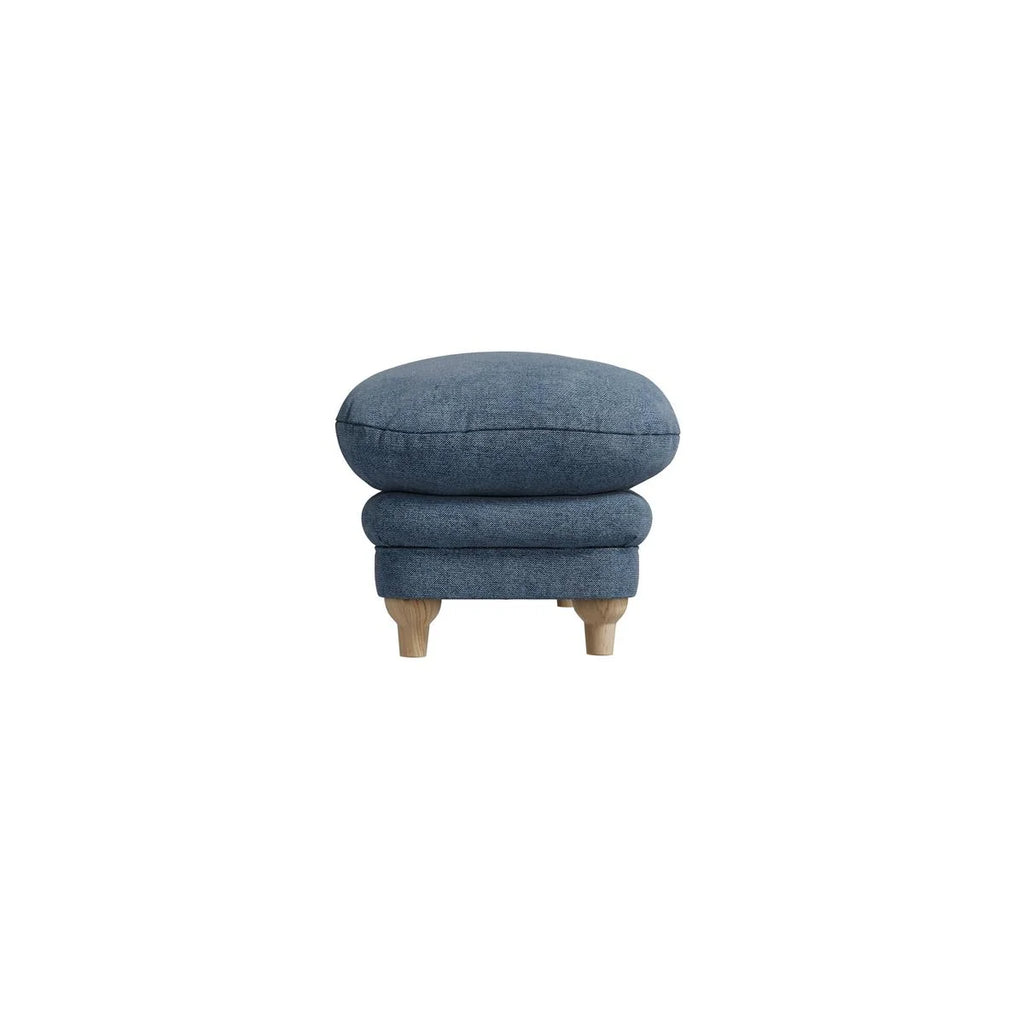 HO+ME Whisper Footstool In Denim Blue Weave