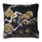Avalana Midnight Orient Tree Piped Velvet Cushion