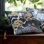Avalana Midnight Orient Tree Piped Velvet Cushion