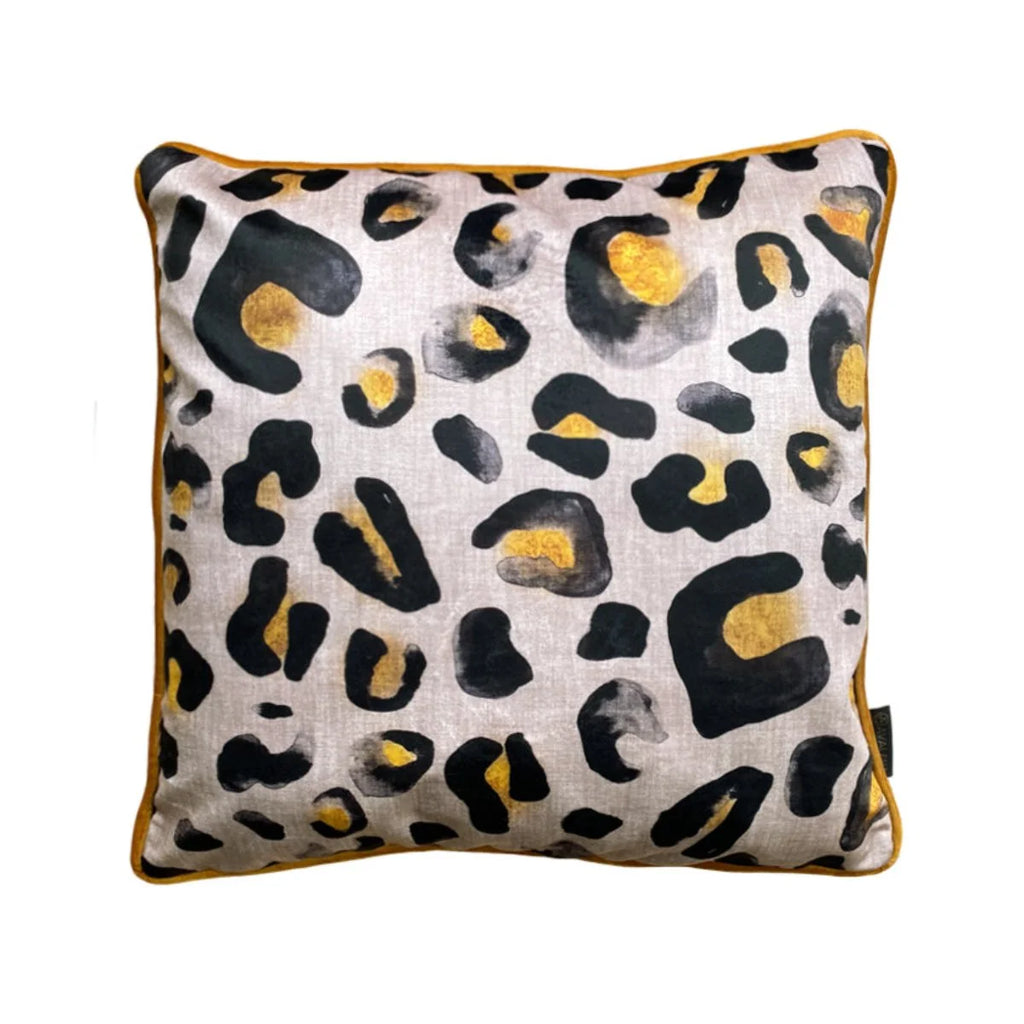 Avalana Natural Leo Piped Velvet Cushion Cover
