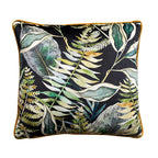 Avalana Dark Tropics Piped Velvet Cushion Cover