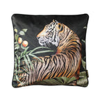 Avalana Caspian Tigress Piped Velvet Cushion Cover