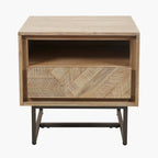 Pacific Lifestyle Marca Sand Wash Acacia Wood 1 Drawer 1 Shelf Unit