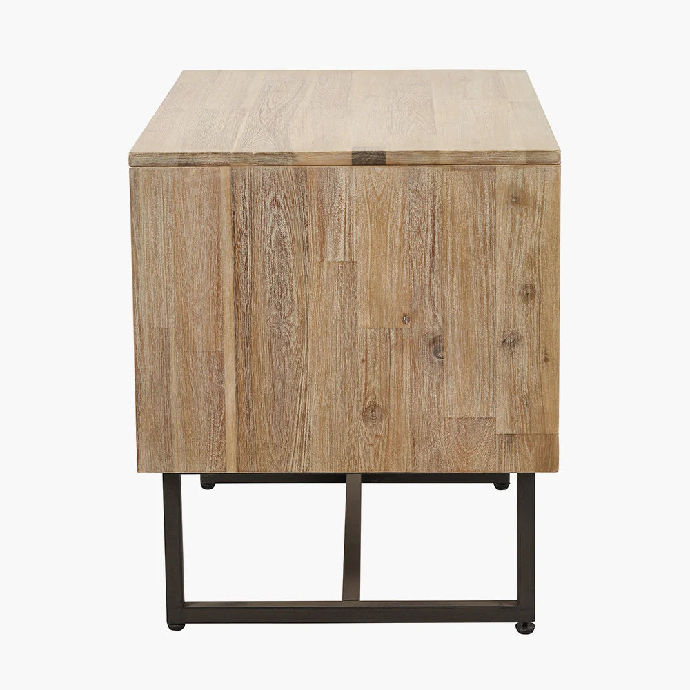 Pacific Lifestyle Marca Sand Wash Acacia Wood 1 Drawer 1 Shelf Unit