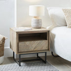 Pacific Lifestyle Marca Sand Wash Acacia Wood 1 Drawer 1 Shelf Unit