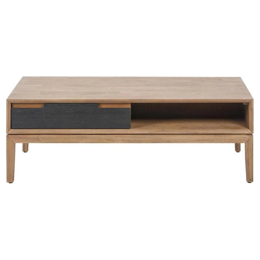 Pacific Lifestyle Pelle Black and Natural Acacia Wood 2 Drawer Coffee Table