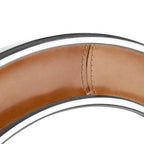 Beaumonde Home Churchill Tan Genuine Leather Wall Mirror