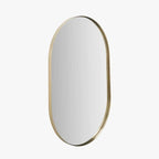 Pacific Lifestyle Brushed Gold Metal Slim Frame Oval Wall Mirror