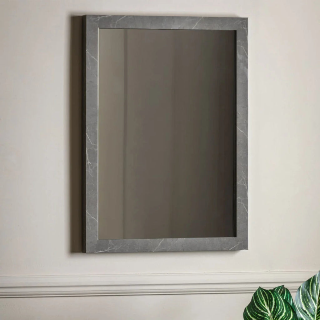 Gallery Direct Romano Rectangle Mirror Marbled Grey