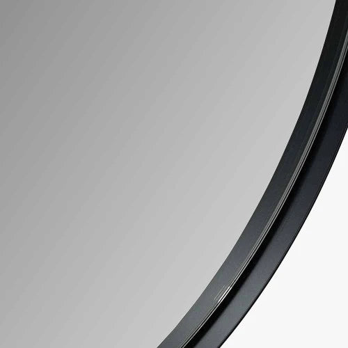 Pacific Lifestyle Black Metal Slim Frame Oval Wall Mirror