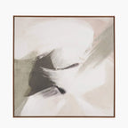 Pacific Lifestyle Monochrome Abstract Square Canvas with Oak Effect Frame