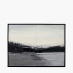 Pacific Lifestyle Monochrome Landscape Canvas with Black Frame