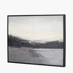 Pacific Lifestyle Monochrome Landscape Canvas with Black Frame