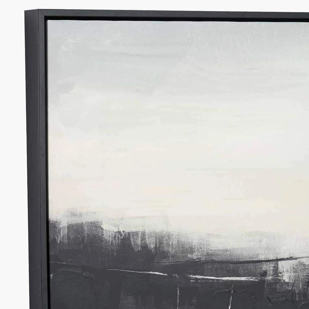 Pacific Lifestyle Monochrome Landscape Canvas with Black Frame