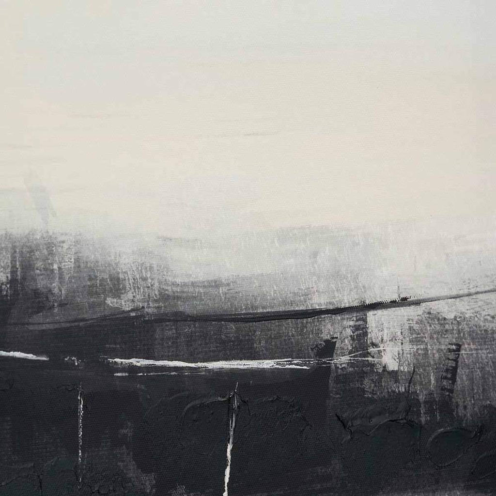 Pacific Lifestyle Monochrome Landscape Canvas with Black Frame