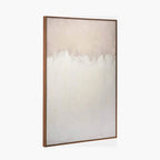 Pacific Lifestyle Natural and White Abstract Canvas with Natural Frame Large