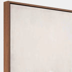 Pacific Lifestyle Natural and White Abstract Canvas with Natural Frame Large