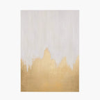 Pacific Lifestyle White and Gold Abstract Frameless Canvas