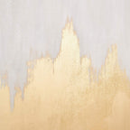 Pacific Lifestyle White and Gold Abstract Frameless Canvas