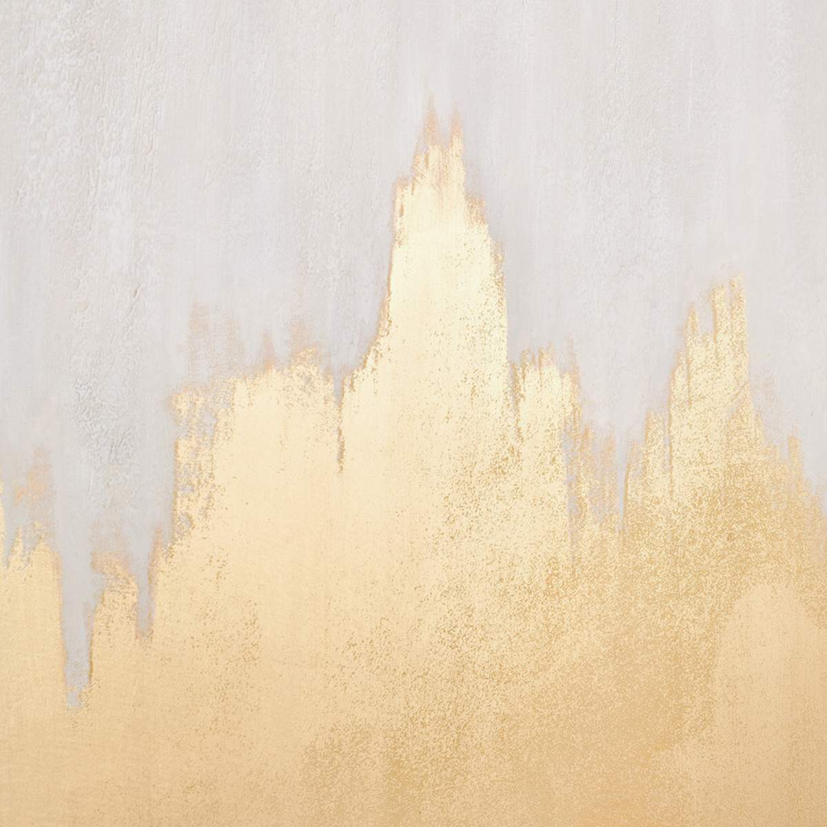 Pacific Lifestyle White and Gold Abstract Frameless Canvas