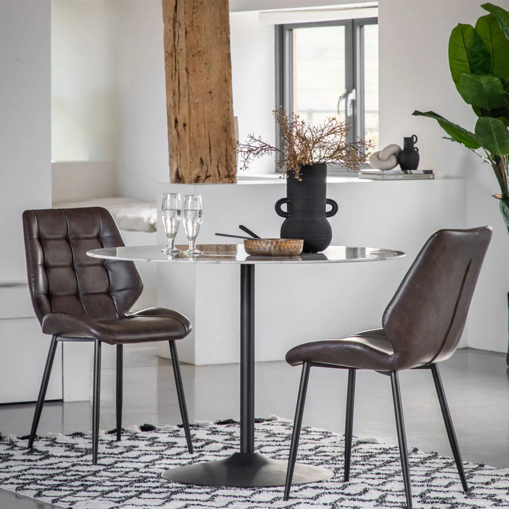 Gallery Direct Fielding White Marble Effect Dining Table
