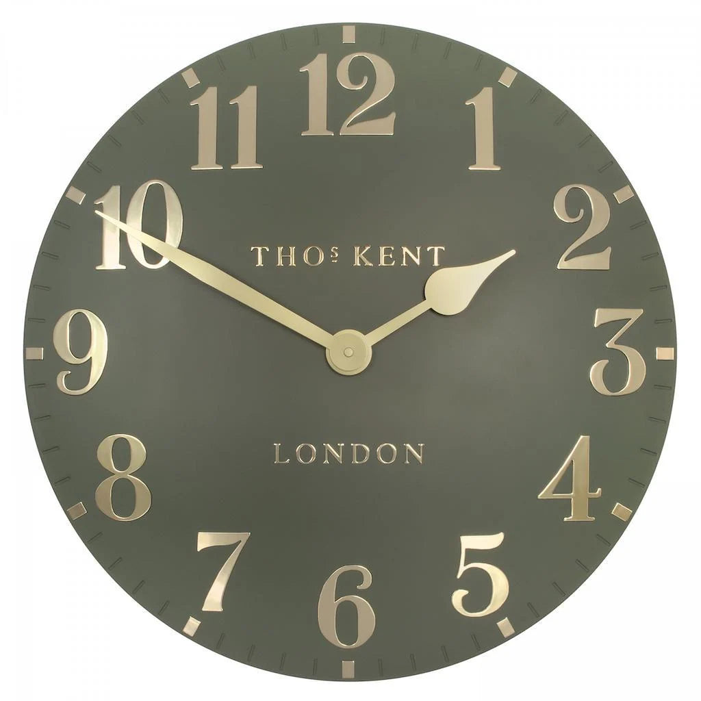 Thomas Kent 50cm Arabic Large Wall Clock Lichen Green